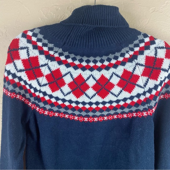 Tommy Hilfiger Navy and Red Argyle Sweater - Picture 6 of 9
